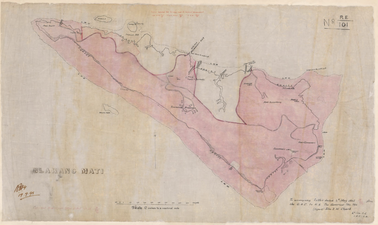 Map of Blakang Mati dated 1895